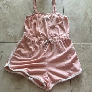 Art Class romper size 7-8 pink and white